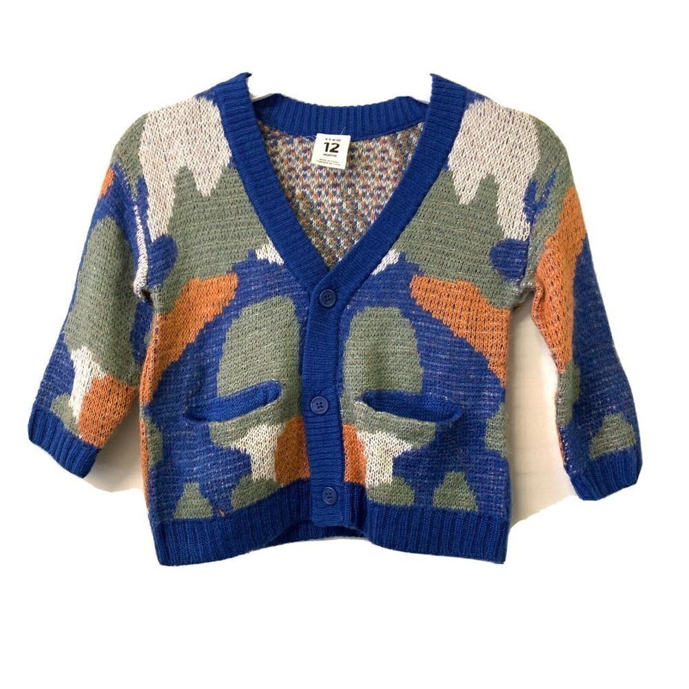 STEM Multicolor Infant Baby Knit Button Cardigan Sweater Size 12 Months